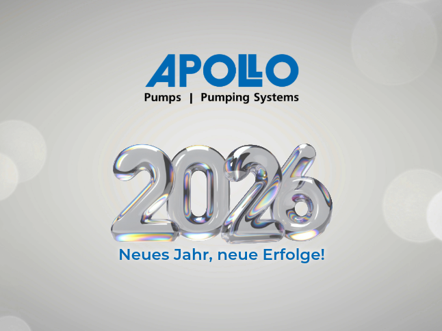 Das graue Hintergrundbild zeigt verschwommene Kreise. In der Mitte ist das Apollo-Gößnitz-Logo zu sehen, darunter eine silbern-bunt-schimmernde Jahreszahl: 2026.