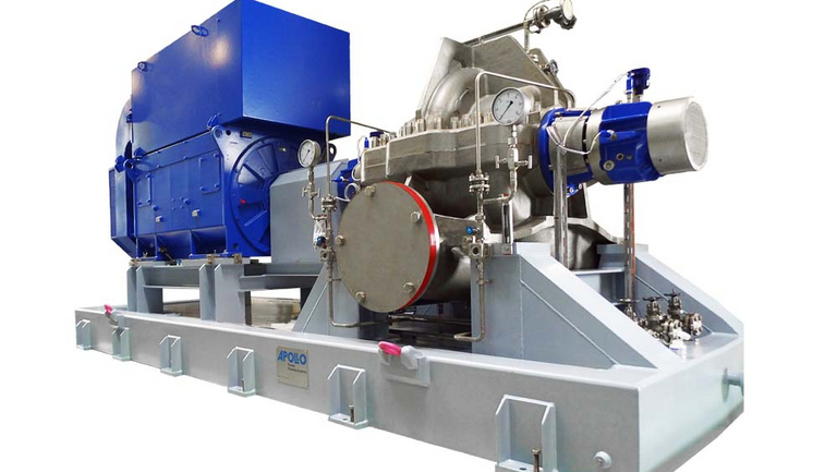 Freigestelltes BB1 Pumpenaggregat (Apollo Pumpentyp ZMK) gefertigt gemäß API 610 für eine Onshore Anwendung.