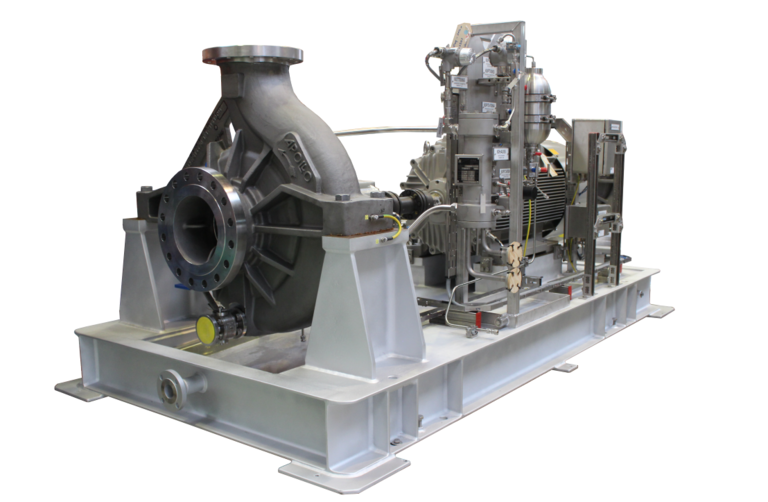 Ausschnitt einer KRHA einstufige Spiralgehäusepumpe gemäß API 610, Typ OH2 für eine Offshore Anwendung.