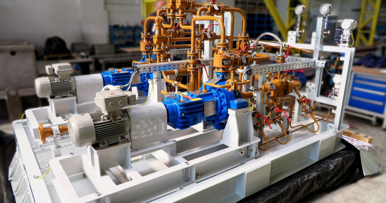 In der Fertigungshalle von Apollo Gößnitz stehen zwei Weiterleitungsstation mit einstufigen Apollo KRH Kreiselpumpen, welche in einer Stromerzeugungsanlage in einem Kombikraftwerk zum Einsatz kommen.