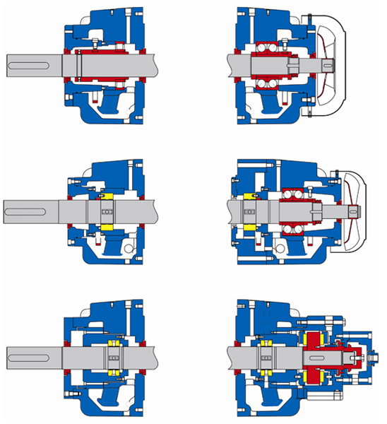 AMG - Lagervarianten Schnittzeichnung von BB5 Lagervarianten im Überblick
