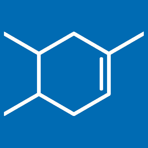Ein blaues Symbolbild mit chemischen Verbindung repräsentiert die Chemieindustrie.
